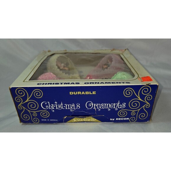 Jewelbrite Christmas Ornaments Diorama Choir Angels Frosted Glass Teardrop Unuse - Picture 12 of 15